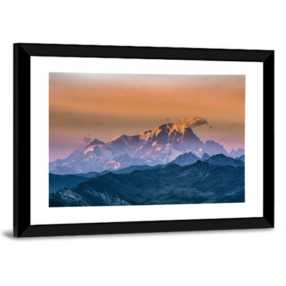 Sunset On Mont Blanc Wall Art