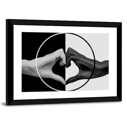 Hands Forming Heart Circle Wall Art