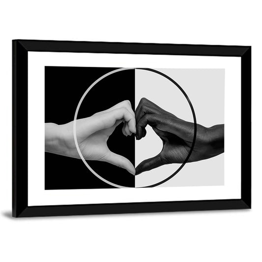 Hands Forming Heart Circle Wall Art