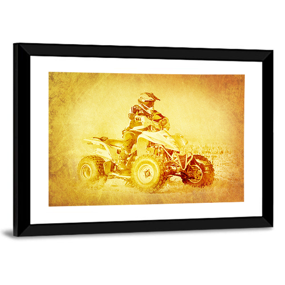 Golden Side-profile Atv Wall Art