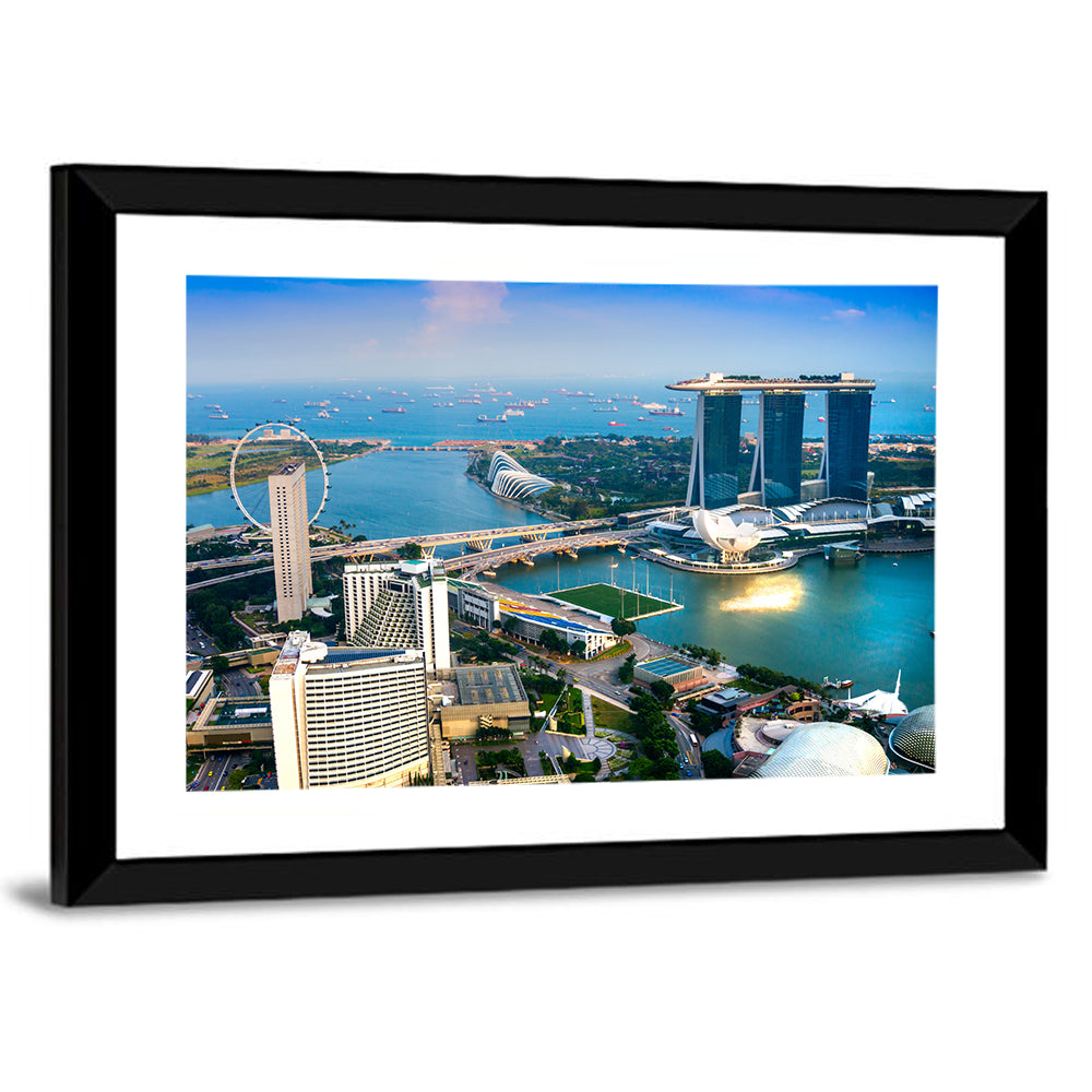 Singapore City Skyline At Sunset Wall Art