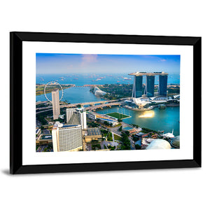 Singapore City Skyline At Sunset Wall Art