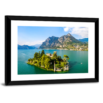 Castle On Loreto Island & Lake Iseo Italy Wall Art
