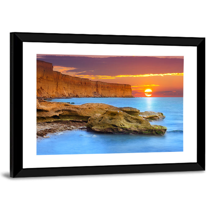 Sunset Over Algarve Coast Wall Art as a framed print