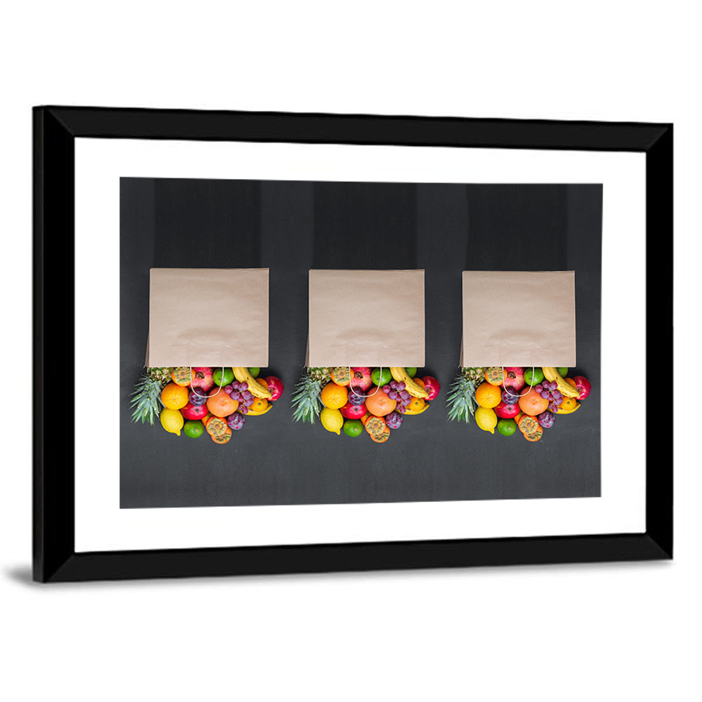 Three Paper Bags of Fruit Wall Art