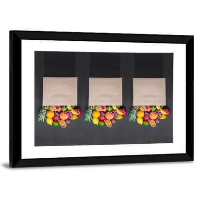 Three Paper Bags of Fruit Wall Art