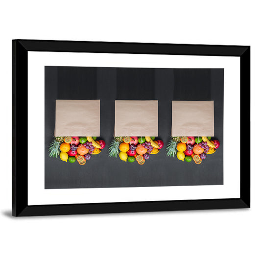 Three Paper Bags of Fruit Wall Art