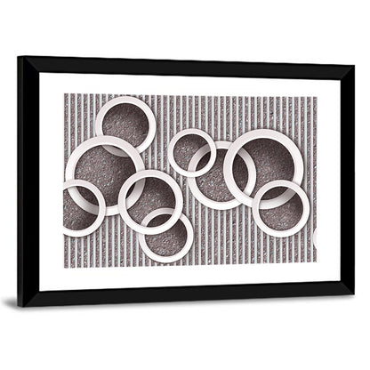 Layered White Circles Wall Art