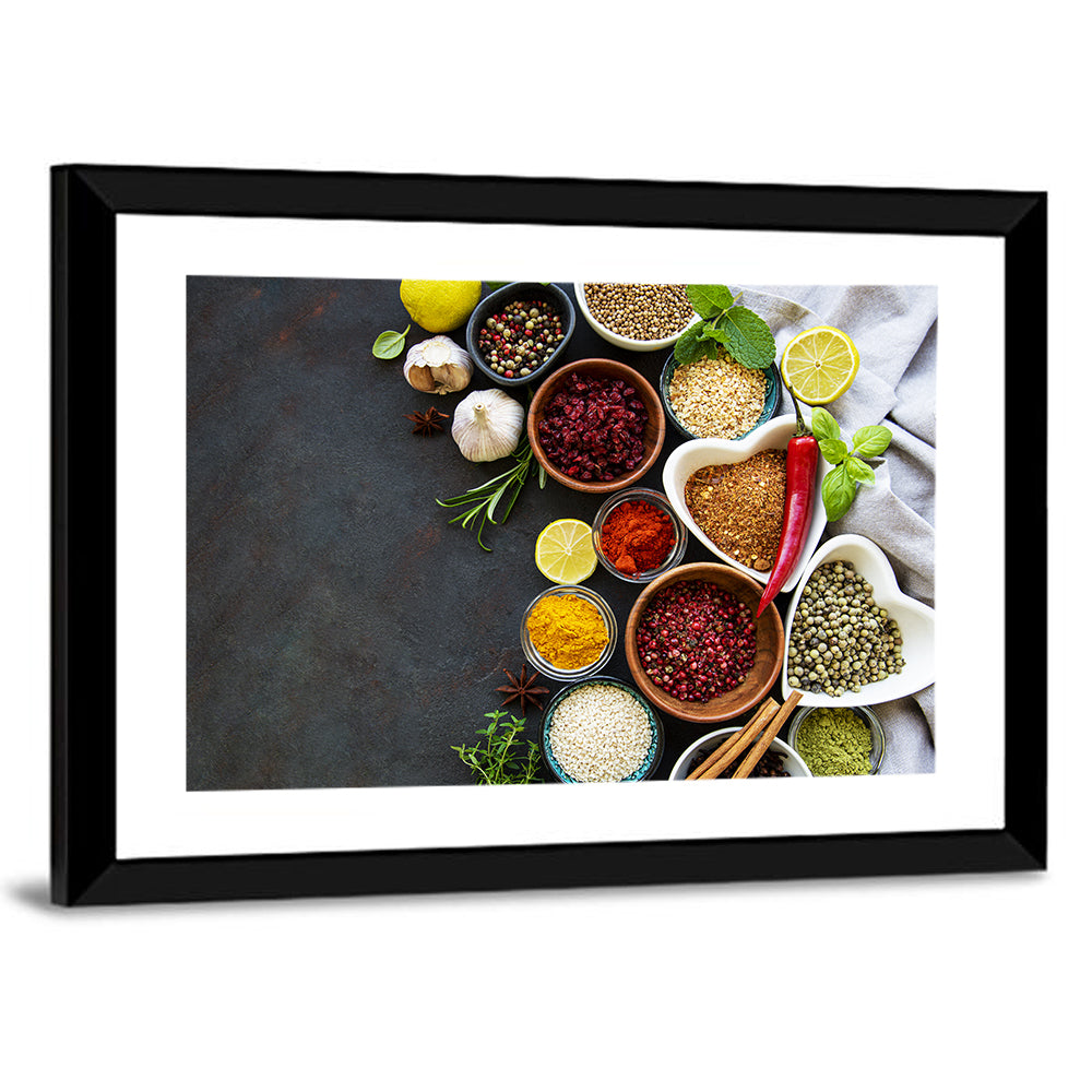 Heart-shaped Spice Bowls Still Life Wall Art