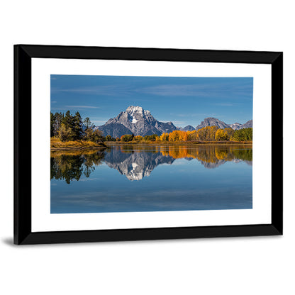 Mount Moran And Snake River Ox Bow Bend Wyoming Wall Art