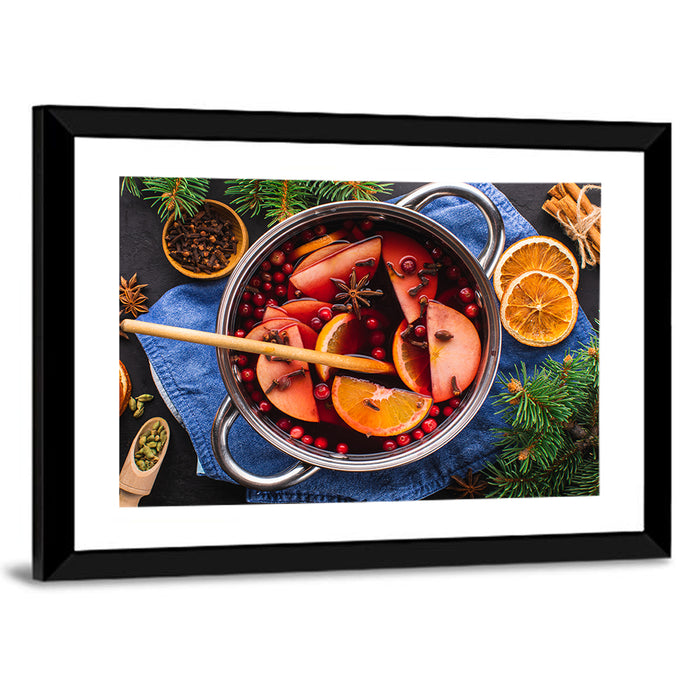Mulled Wine and Spice Still Life Wall Art as a framed print