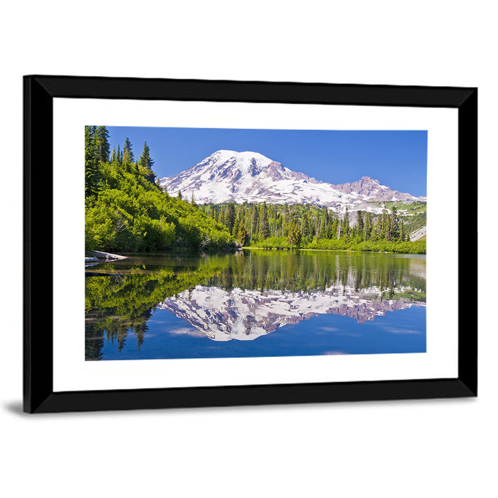 Mount Rainier at Bench Lake Wall Art as a framed print