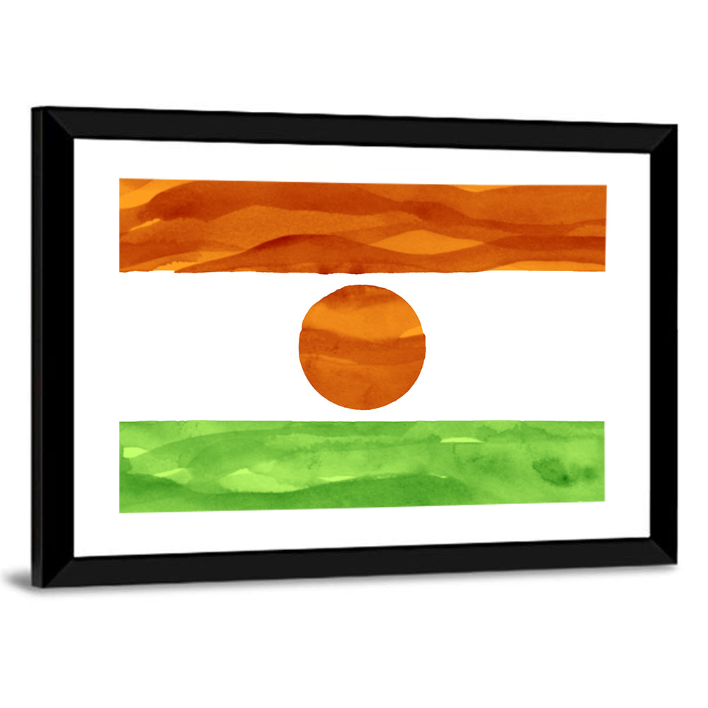 Niger Flag Watercolor Tricolor Wall Art