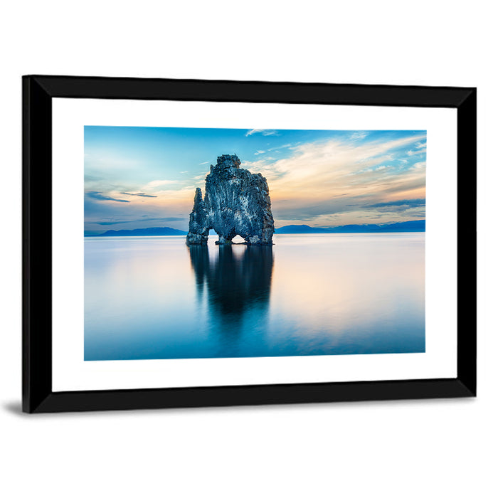 Hvítserkur Sea Stack, Hvammstangi Iceland Wall Art as a framed print