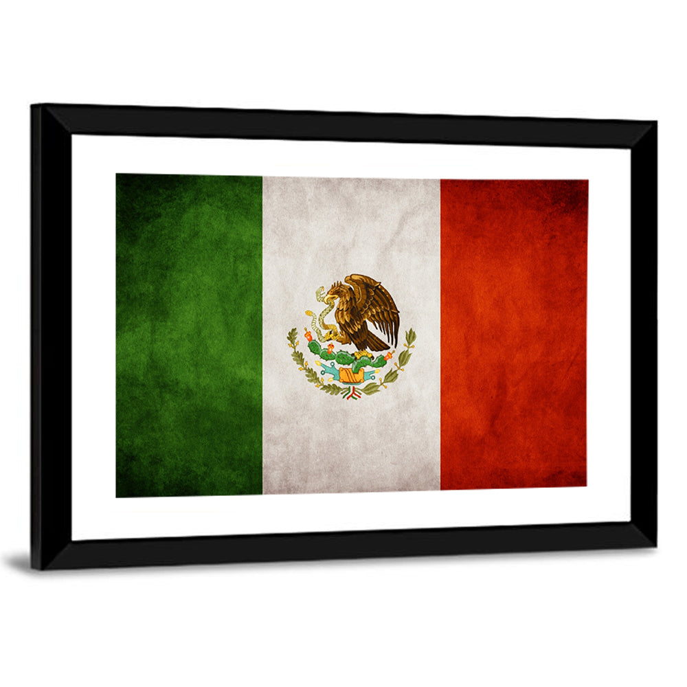Vintage Mexican Flag Emblem Wall Art
