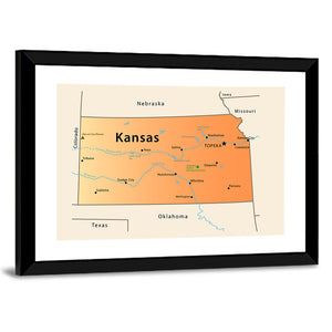 Map Of Kansas Wall Art