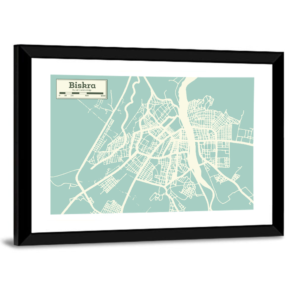 Biskra Aerial Map Wall Art