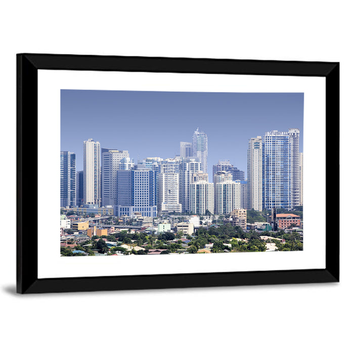 Fort Bonifacio Modern Skyline Wall Art as a framed print