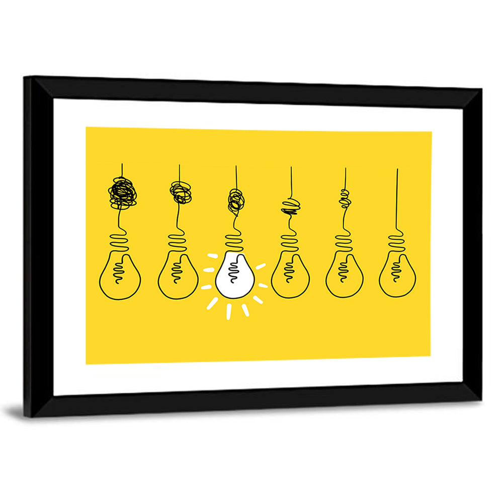 Lightbulb Progression from Complexity to Clarity Wall Art