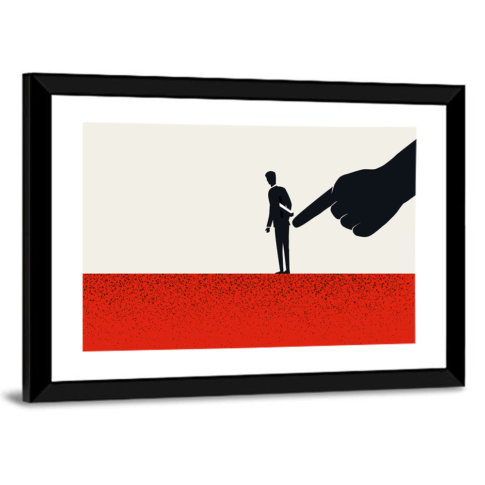 Giant Hand Pointing at Man Wall Art