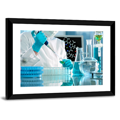 Scientist Using a Pipette Wall Art