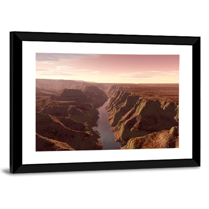 Death Canyon Aerial View Wall Art as a framed print