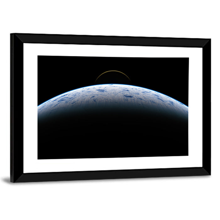 Earth and Moon from Orbit Wall Art as a framed print