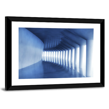 Curved Blue Corridor Wall Art