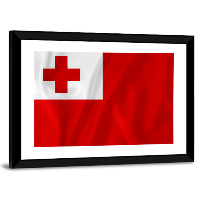 Tonga National Flag Wall Art as a framed print