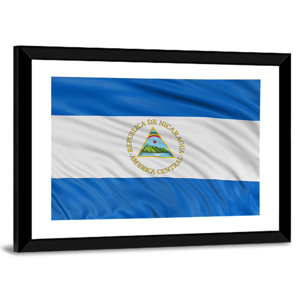 Nicaraguan Flag with Emblem Wall Art