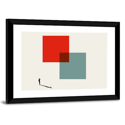 Silhouette with Overlapping Squares Wall Art