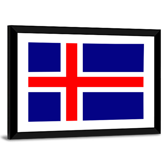 Icelandic Flag, Nordic Cross Wall Art as a framed print