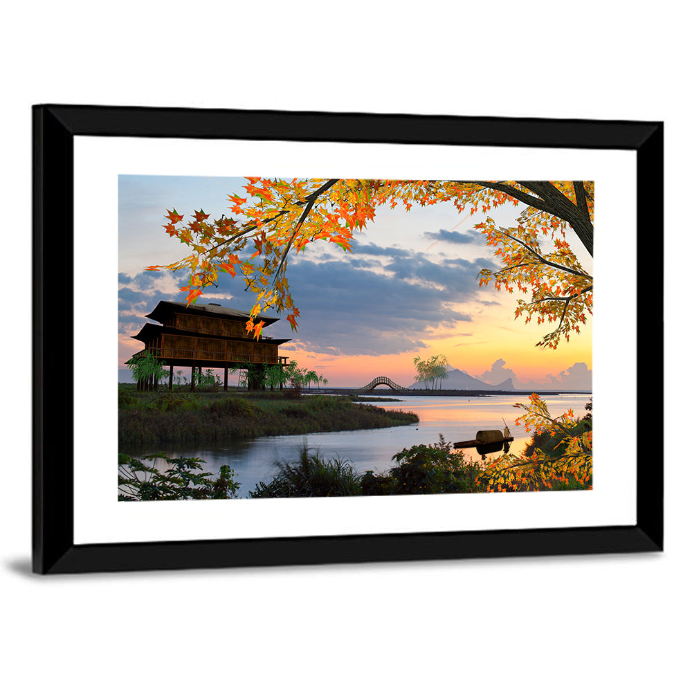 Chinese Lakeside at Dusk Wall Art