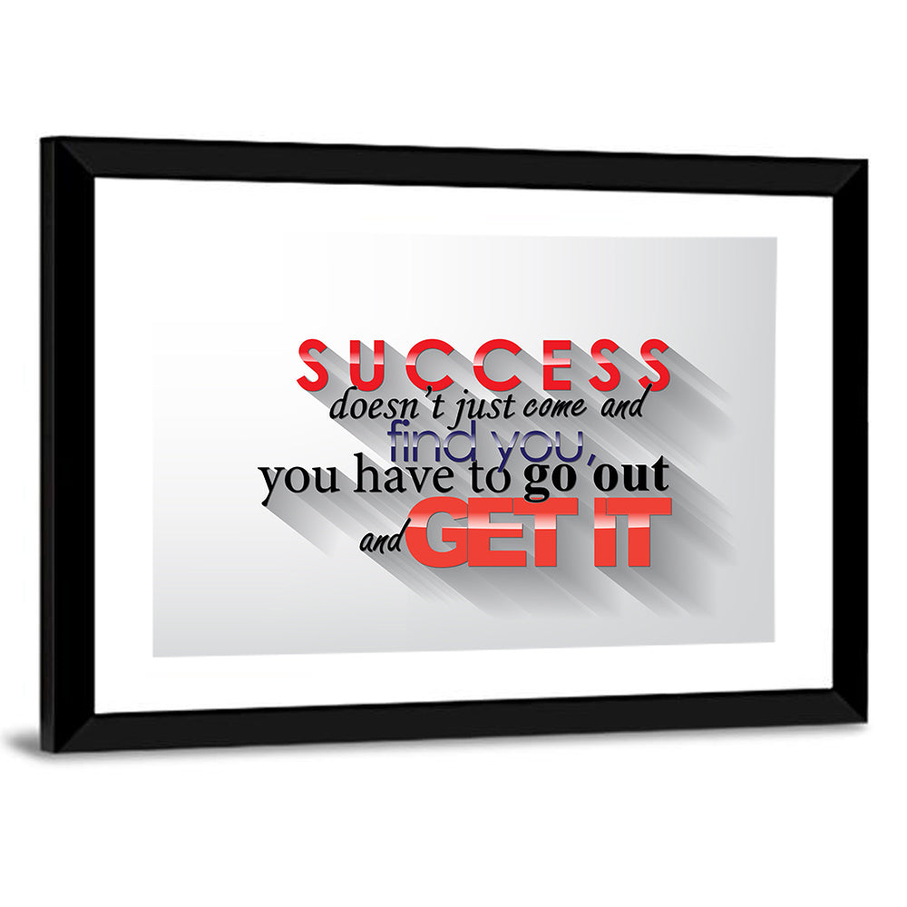 Bold Success Quote Typography Wall Art