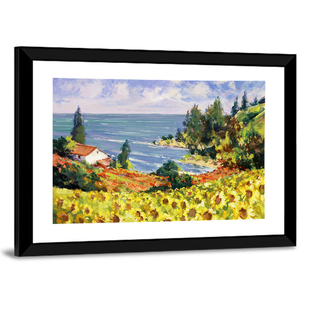 Sunflower Coastal Landscape Wall Art
