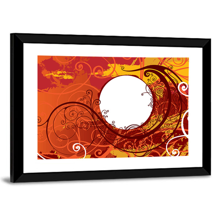 Floral Scrollwork Ornament Wall Art as a framed print