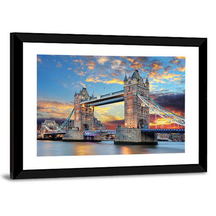 Tower Bridge at Sunset Wall Art as a framed print