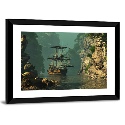 16th Century Sailing Ship in Gorge Wall Art