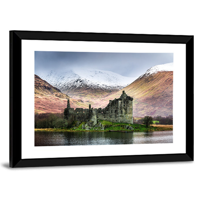 Kilchurn Castle in Winter, Loch Awe Wall Art as a framed print