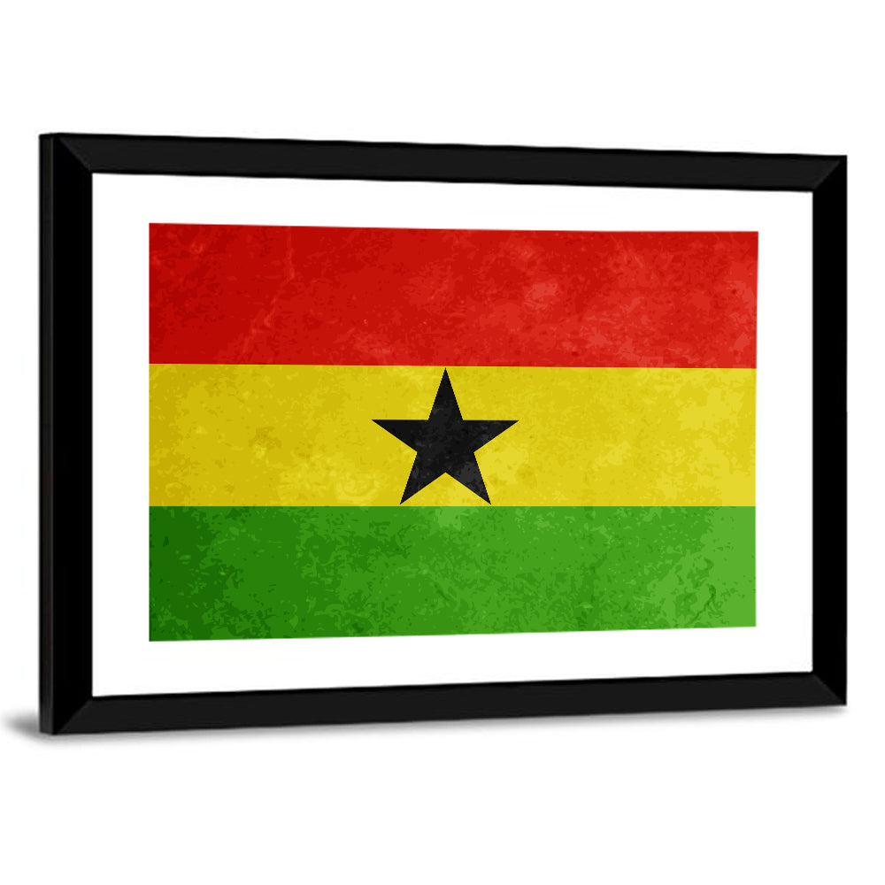Ghana Flag with Centered Black Star Wall Art