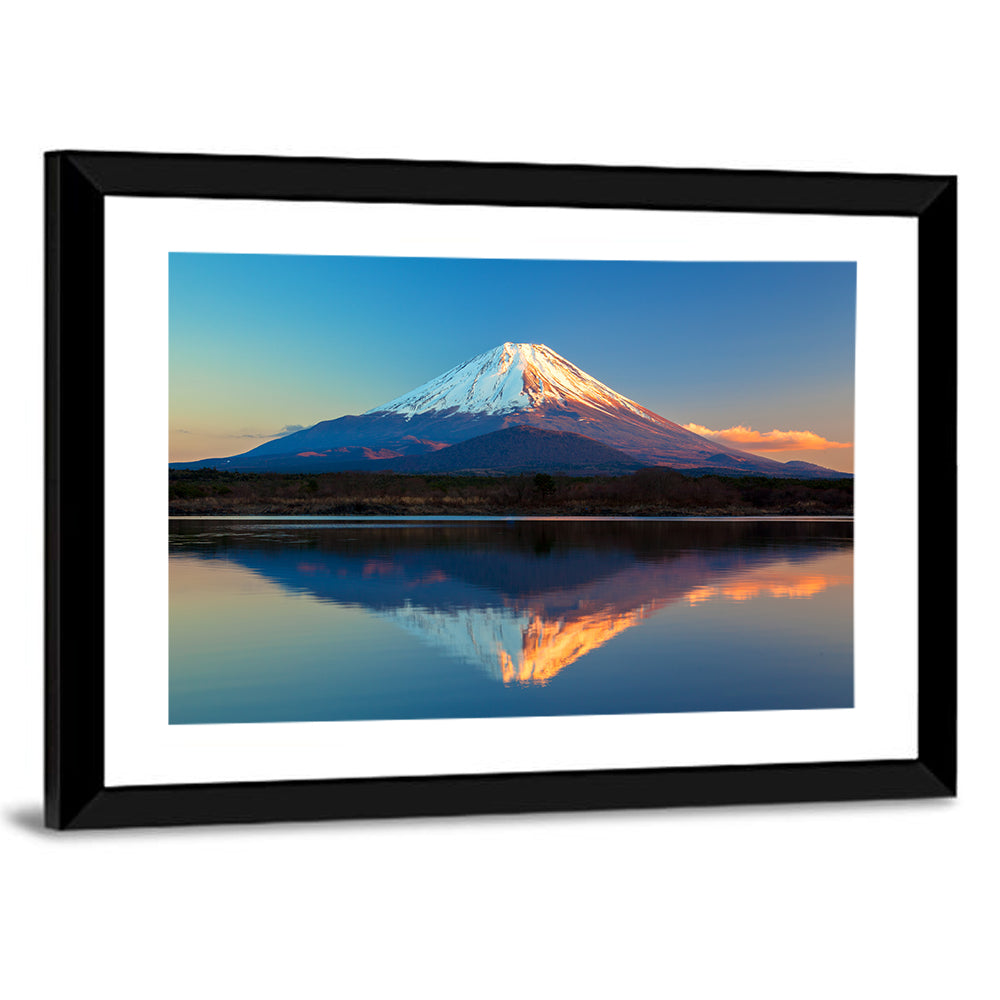 Mount Fuji Reflected on Lake Shoji Wall Art