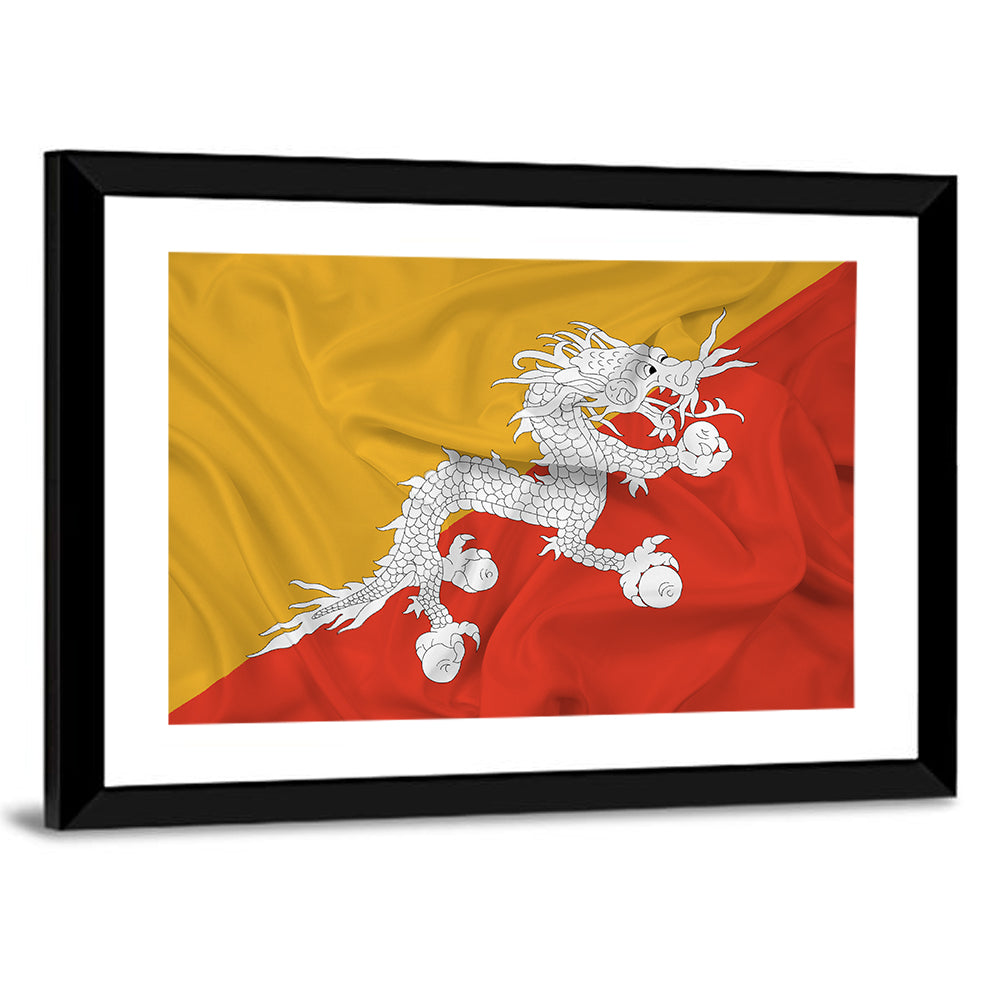 Waving Bhutan Flag Wall Art