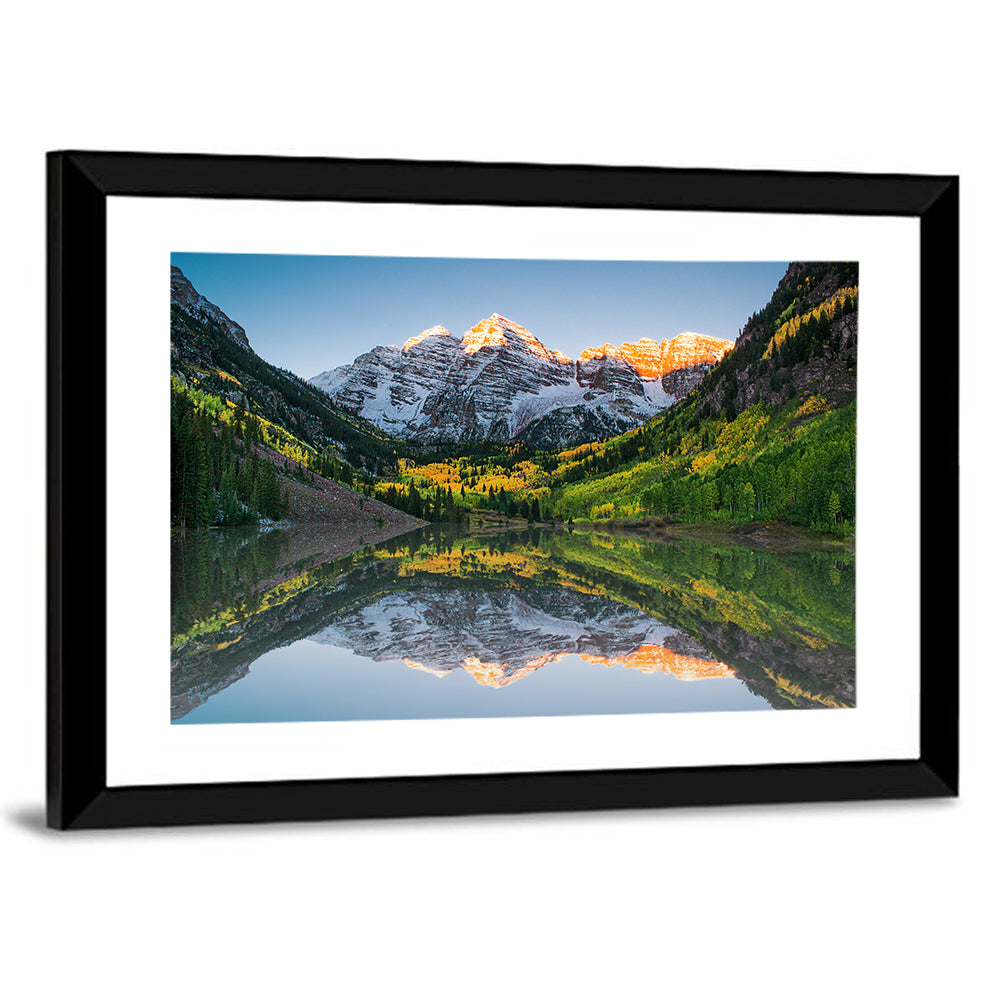 Maroon Bells Sunrise Reflection Wall Art