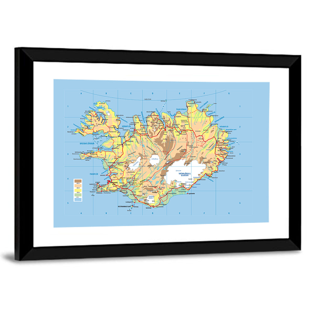 Iceland Map Wall Art