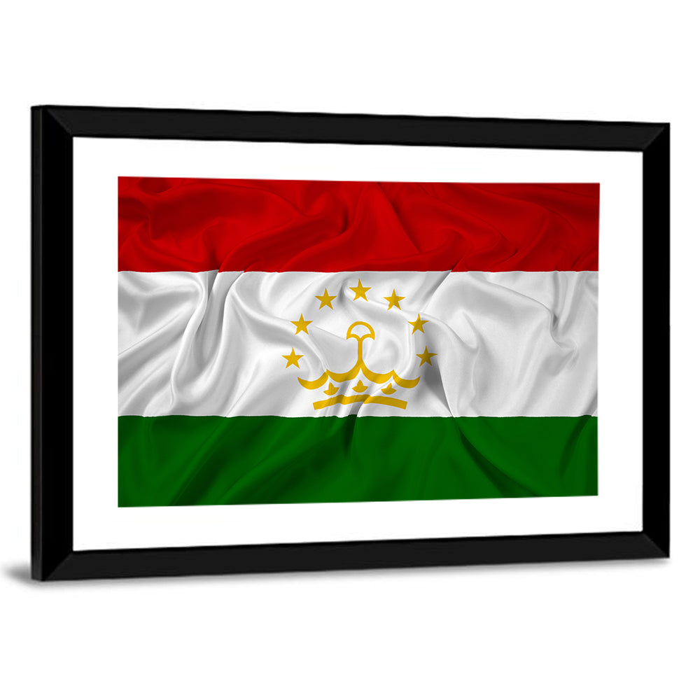 Tajikistan Flag with Crown Emblem Wall Art