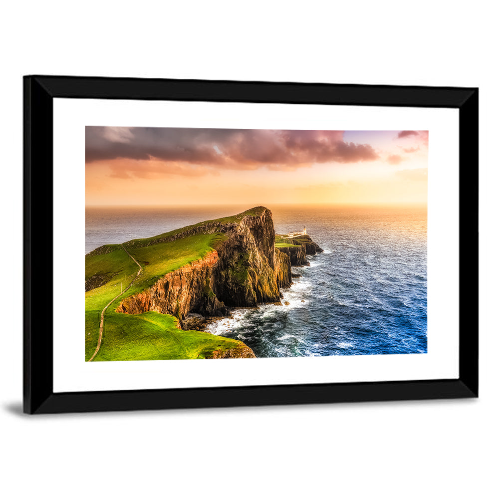 Sunset at Neist Point Lighthouse Wall Art