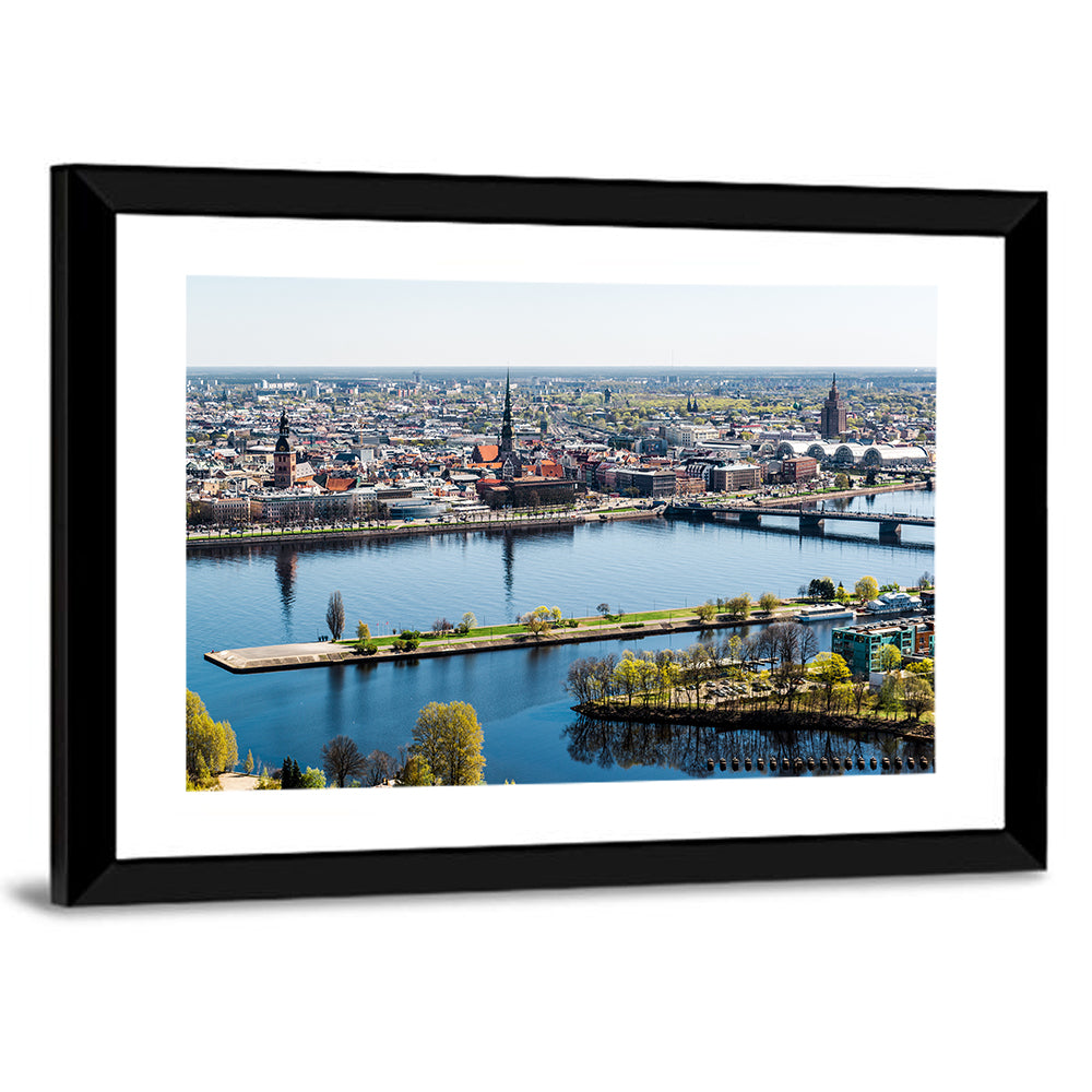 Riga Riverfront with St. Peter's Church Wall Art