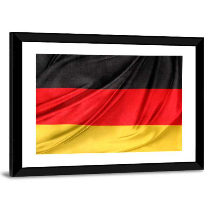 Draped German Flag Wall Art as a framed print