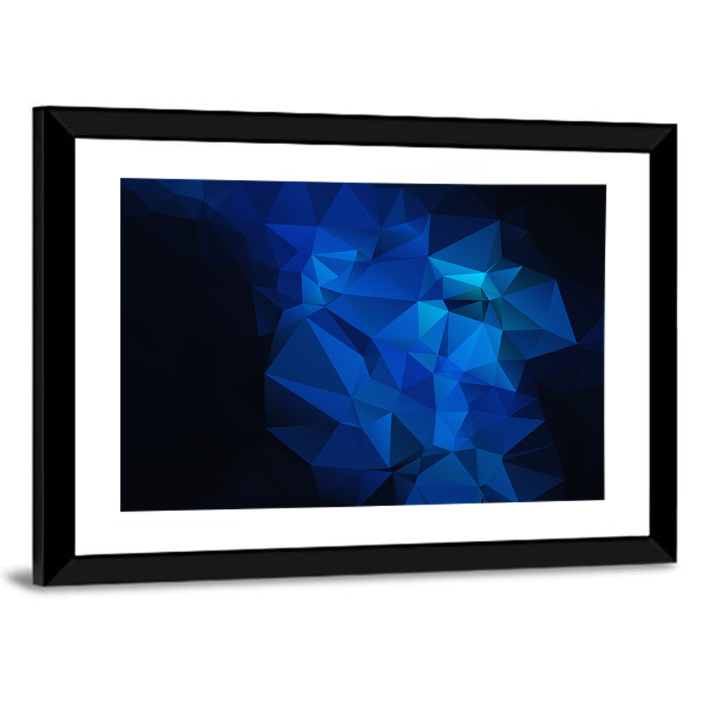 Blue Gradient Geometric Cluster Wall Art