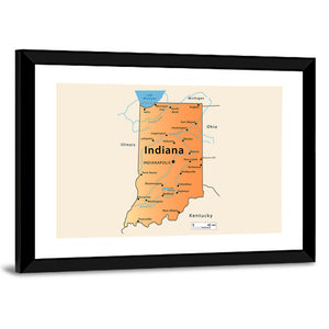 Indiana Map Wall Art